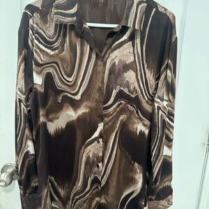 The Limited Brown and Cream Patterned Shirt